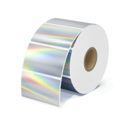 Holographic Silver Thermal Sticker 31.75mm x 57.15mm