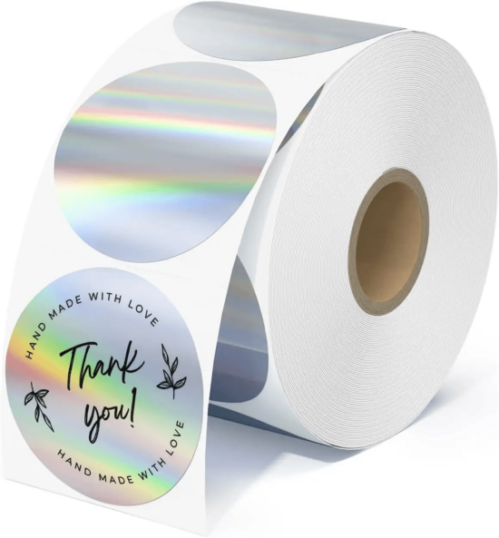 Holographic Silver Thermal Sticker 50.8mm - Image 2