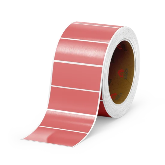 Pastel Red Rectangle Label 31.75 x 57.15mm