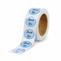 50.8mm Ø Thank You for Supporting a Growing Business - Pastel Blue Round Label