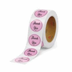 50.8mm Ø Thank You for Supporting a Growing Business - Pastel Pink Round Label