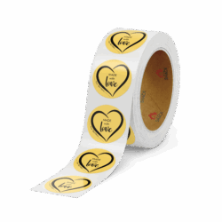50.8mm Ø Made with Love - Pastel Yellow Round Label