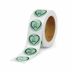 50.8mm Ø Made with Love - Pastel Green Round Label