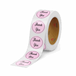 50.8mm Ø Thank You for Supporting a Small Business - Pastel Pink Round Label