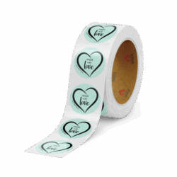 50.8mm Ø Made with Love - Pastel Green Round Label