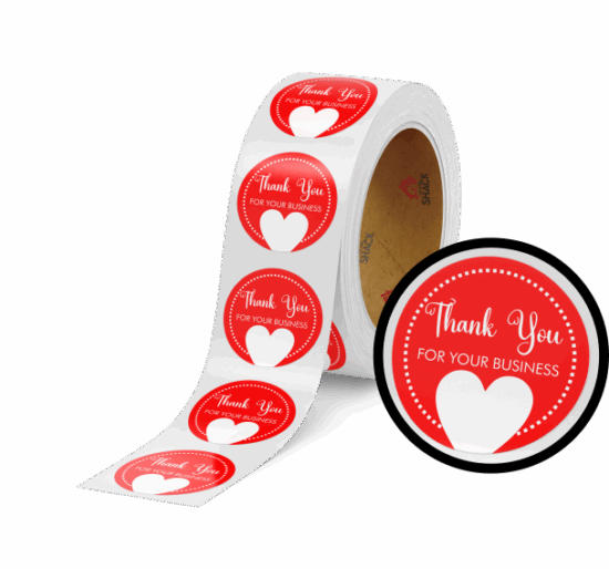 51mm Ø Thank you for your Business - Glossy Colour Label - Image 2